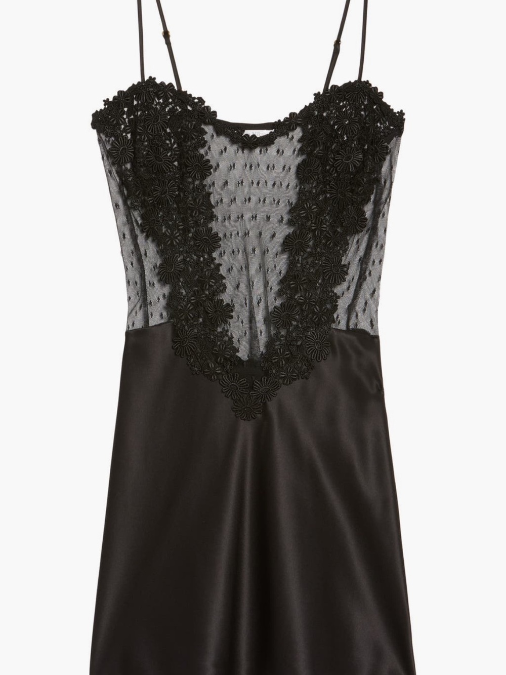 {NWT} Flora Nikrooz from Nordstrom Black Silky Showstopper Chemise - Picture 3 of 9